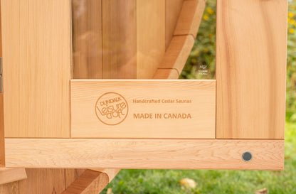 Essential Amber Sauna – Knotty Cedar Barrel (2–4 Person)